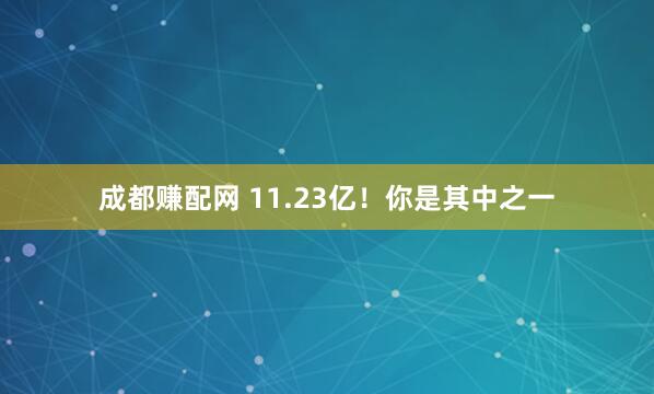 成都赚配网 11.23亿！你是其中之一